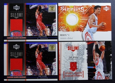4 YAO MING PATCH JERSEY CARD LOT