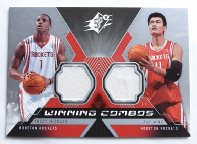 YAO MING, TRACY MCGRADY UD JERSEY CARD
