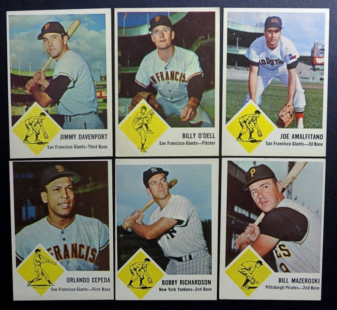 (6) 1963 FLEER BASEBALL SEMI-STARS (1 of 2)