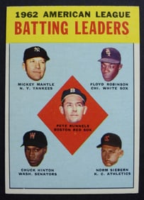 1963 TOPPS #2 BATTING LDRS / MANTLE