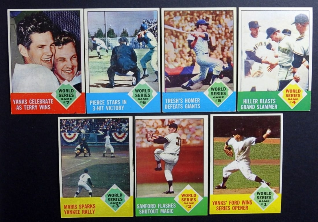 1963 TOPPS #142-#148 WORLD SERIES: NICE EX/EM