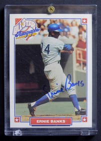 ERNIE BANKS SIGNED NABISCO CARD