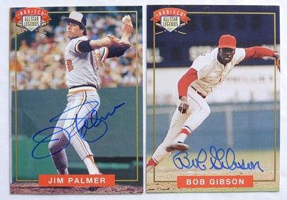 BOB GIBSON & JIM PALMER SIGNED CARDS