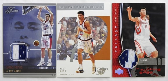 (3) YAO MING PREMIUM BASKETBALL CARDS