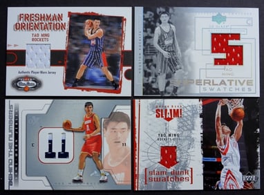 4 YAO MING PATCH JERSEY CARD LOT