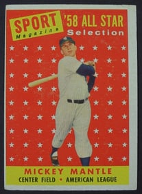 1958 TOPPS MICKEY MANTLE ALL STAR