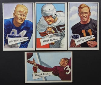 (4) '52 BOWMAN LG FOOTBALL CARDS