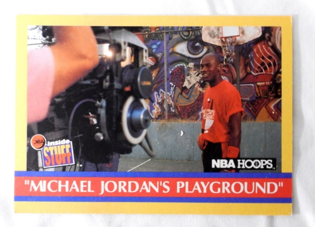 1990 NBA PROPERTIES MICHAEL JORDAN CARD: 1990 NBA PROPERTIES MICHAEL JORDAN CARD, "MICHAELS PLAYGROUND" (EX)