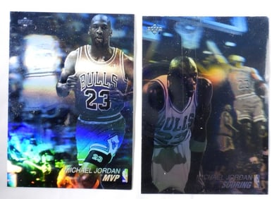 (2) 1991 UD M.J. 23 HOLOGRAPHIC CARD