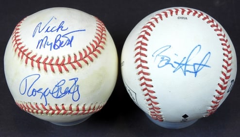 2 UNIDENTIFIED AUTOGRPHED BASEBALLS