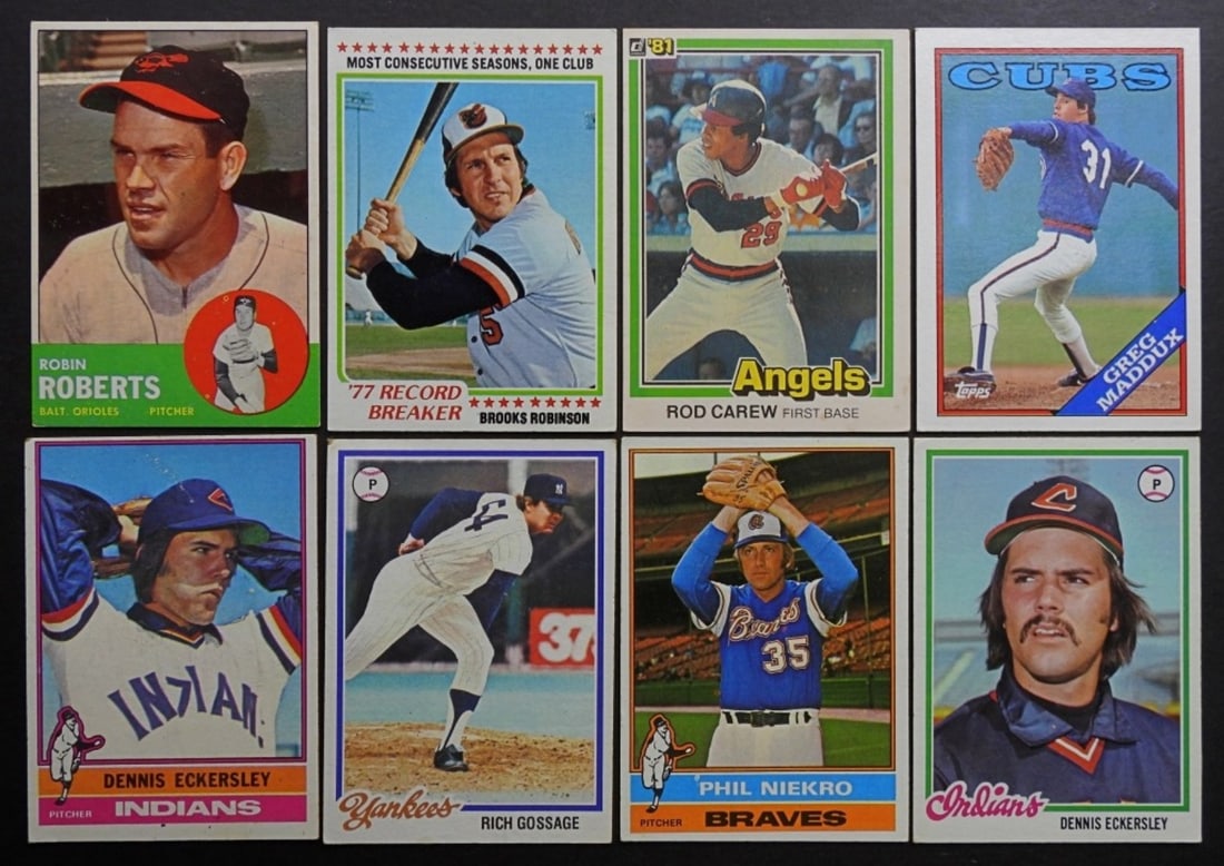 (8) BASEBALL STAR CARDS 60s / 70s/ 80s (1 of 2)