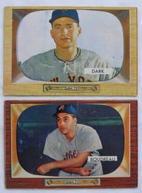 (2) 1955 BOWMAN AL DARK & LOU BOUDREAU