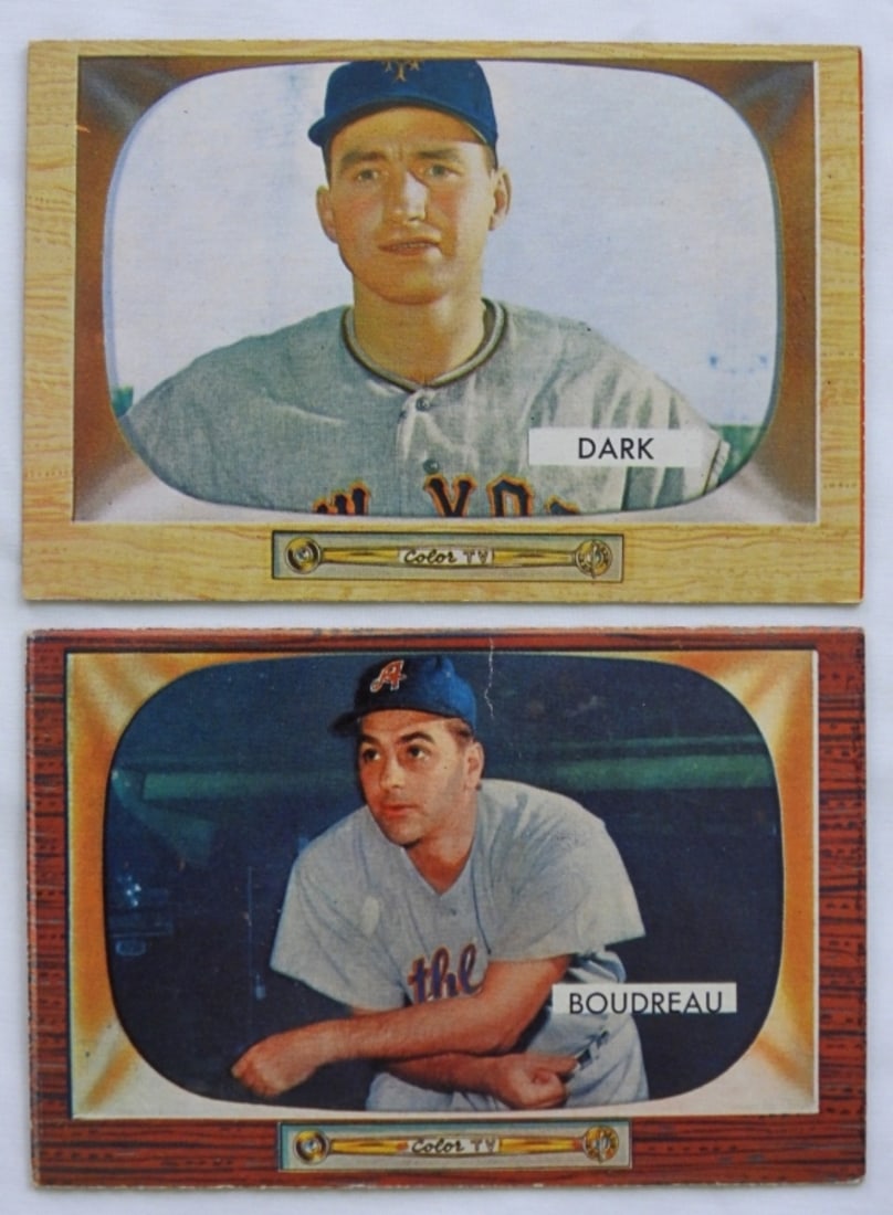 (2) 1955 BOWMAN AL DARK & LOU BOUDREAU (1 of 2)