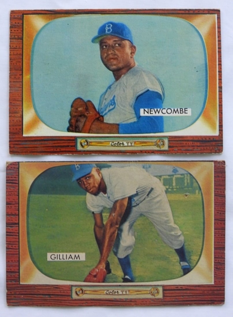 (2) 1955 BOWMAN NEWCOMBE & GILLIAM: EX++ & VG+ pin hole in Gilliam