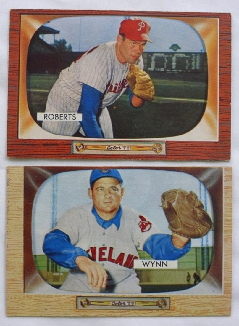 (2) 1955 BOWMAN WYNN & ROBIN ROBERTS (1 of 2)
