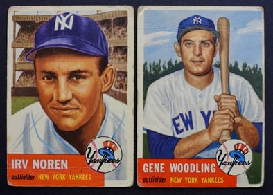 (2) 1953 TOPPS YANKEES CARDS