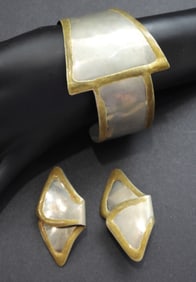 MODERNIST CUFF BRACELET & EARRING SET