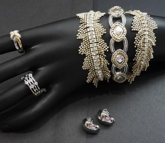 NAPIER TWO TONE BRACELET plus (2) RINGS