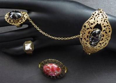 ANTIQUE ADJUSTABEL RING, SLAVE BRACELET