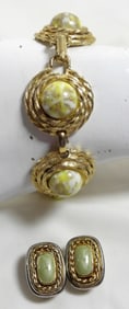 VINTAGE BRACELET & CLIP-ON EARRINGS