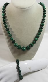 GREEN MALICHITE NECKLACE & BRACELET