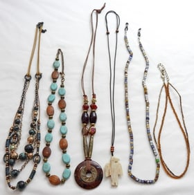 FUN BOHO LOT of (5) NECKLACES