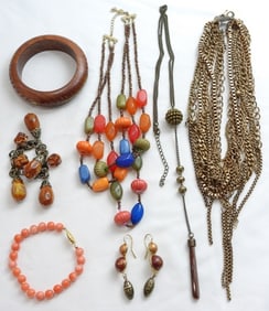 7 pc EARTHY TONE JEWELRY LOT