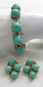 VINTAGE TEAL BRACELET & EARRING SET