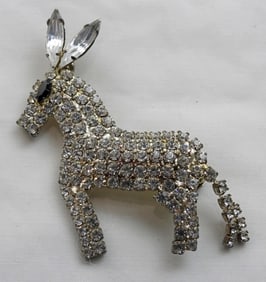 SUPER CUTE RHINESTONE DONKEY PIN