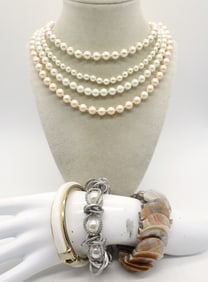 (7) PEARL NECKLACES & BRACELETS