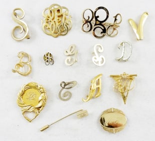 15 MONOGRAM AND LETTER BROOCHES
