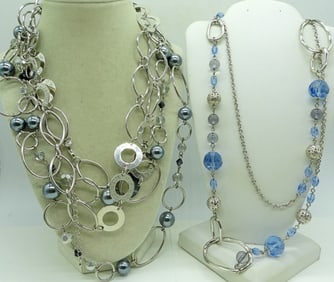(3) LONG FASHION NECKLACES
