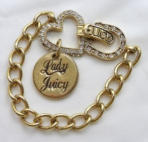 GOLD TONE "LADY JUICY" PENDANT BRACELET