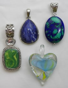 4 PRETTY COLORFUL WOMENS PENDANTS