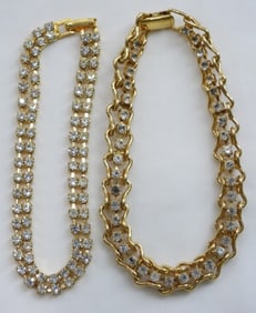 2 GOLD TONE SPARKLY BRACELETS