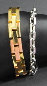 2 SILVER/GOLD TONE BRACELETS