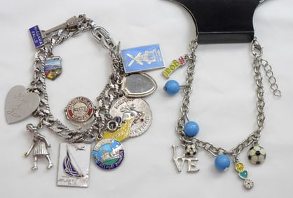 2 COLORFUL CHARM BRACELETS