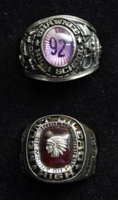 2 VINTAGE CLASS RINGS