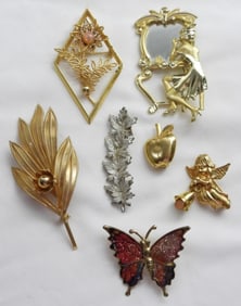 7 VARIETY GOLD TONED PINS