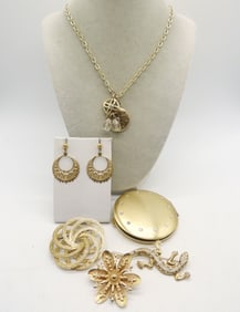 (6) GOLD TONE PINS / COMPACT & MORE