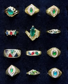 (12) VINTAGE FINGER RINGS