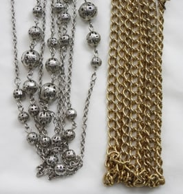 (2) 76-90'' GOLD/SILVER TONE NECKLACES