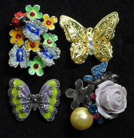 4 COLORFUL VARIETY STYLE RINGS