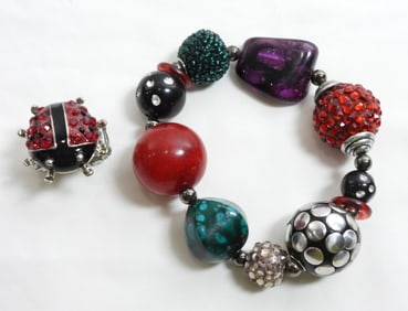 FUN COLORFUL LADY BUG BRACELET/RING
