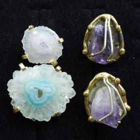 STUNNING FAUX CRYSTAL RING/EARRING SET