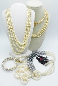 PEARL NECKLACES, BRACELETS & EARRINGS