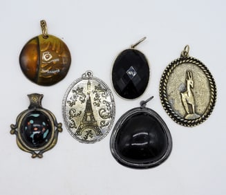 (6) UNIQUE LARGE PENDANTS