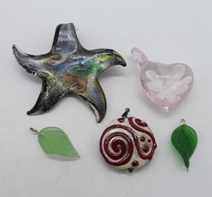 (5) GLASS PENDANTS