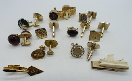 VINTAGE CUFFLINKS AND TIE CLIPS
