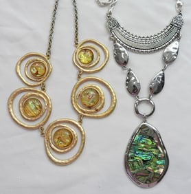 2 LARGE UNIQUE WOMEN'S NECKLACES